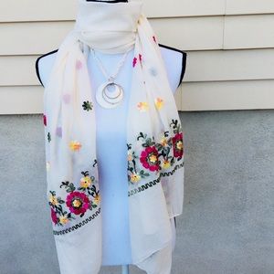 Scarf and wrap 🧣 embroidered ! From Thailand